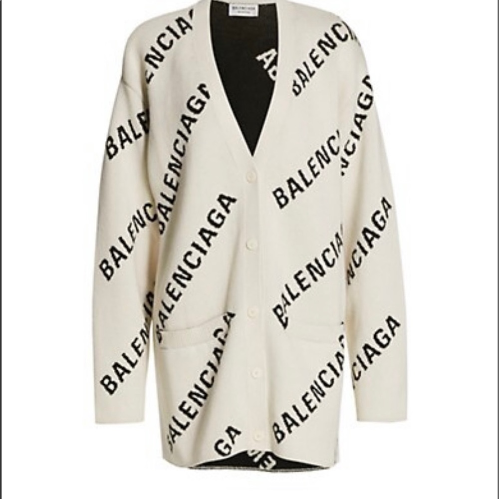 Balenciaga logo cardigan size XS